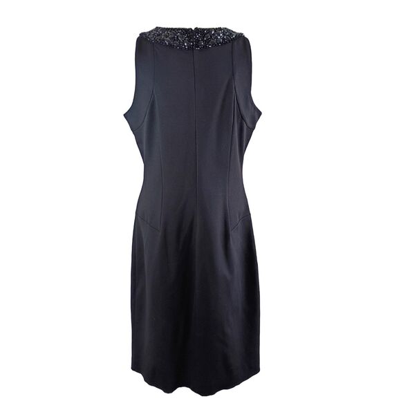Banana Republic L'Wren Scott Collection Black Beaded Sheath Dress 10 Sleeveless - Picture 4 of 7